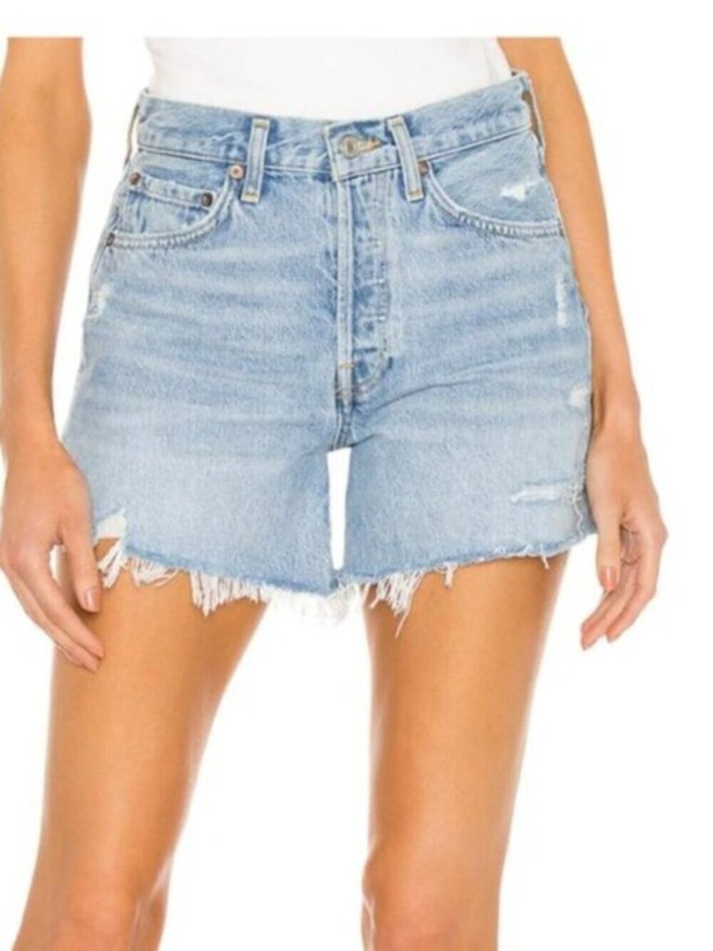 AGOLDE Parker Long Jean Shorts in Swapmeet Size 24